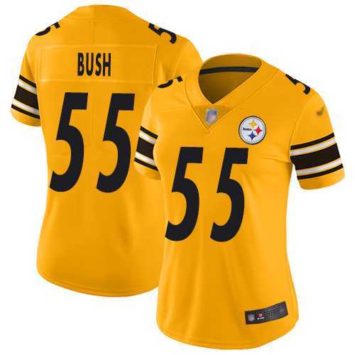 Women's Nike Steelers #55 Devin Bush Gold Stitched NFL Limited Inverted Legend Jersey Dzhi